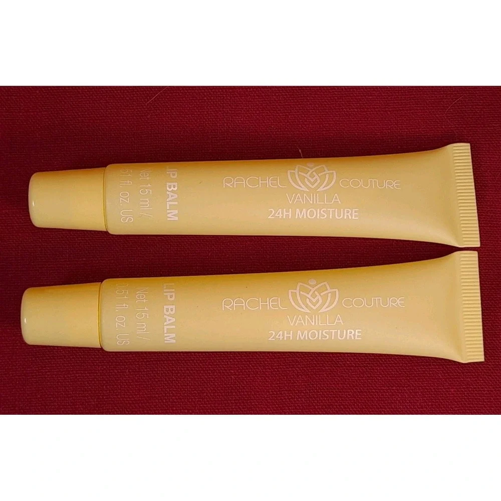 New 2 Pack Rachel Couture 24 Hour‎ Moisture Lip Balm Vanilla Full Size 15ml